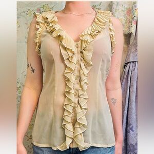 🥐Unbranded Stunning Soft polyester ruffle blouse size Medium🥐